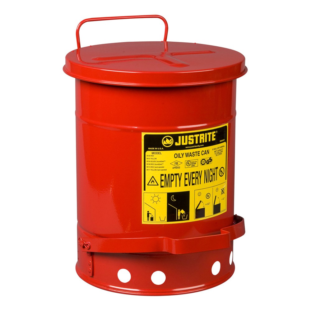 Número de imagen del producto 1: Justrite Workbench - Pedal de pie (20 L), color rojo
