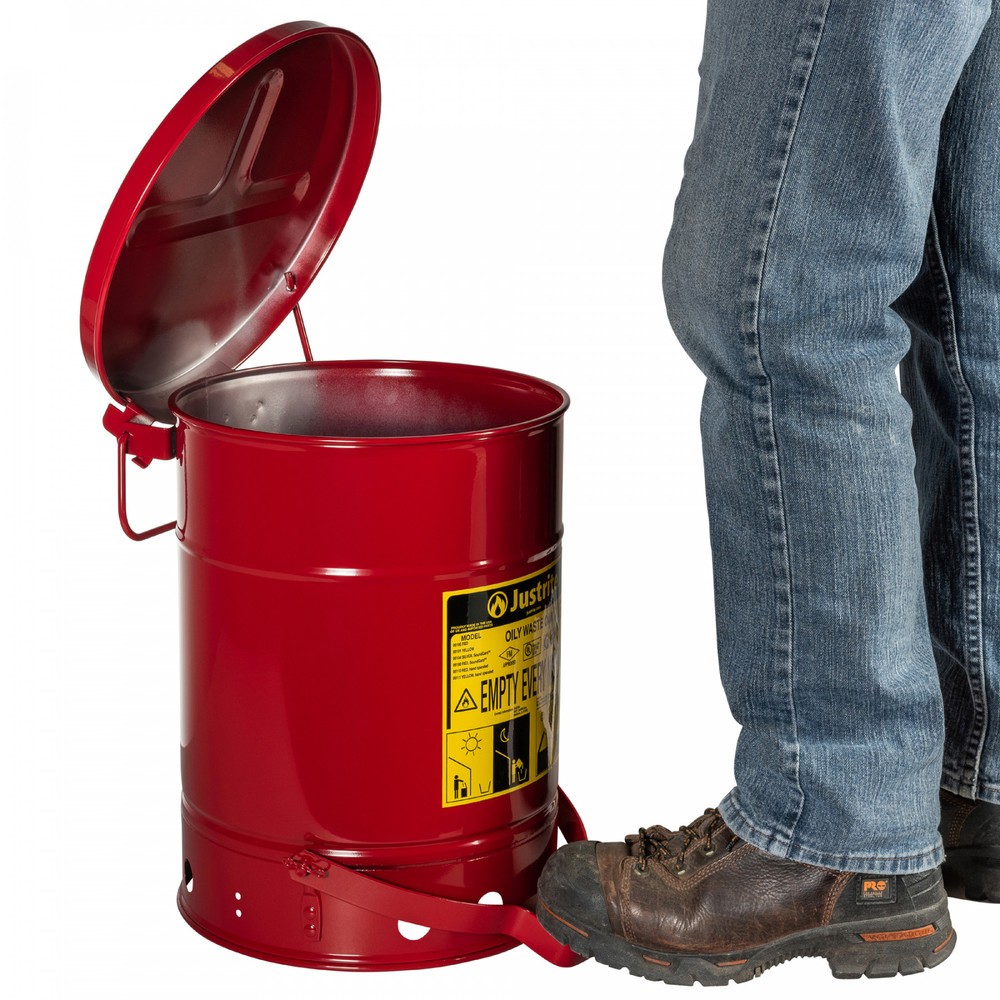 Número de imagen del producto 2: Contenedor de banco de trabajo Justrite®, manual, rojo, 20 litros