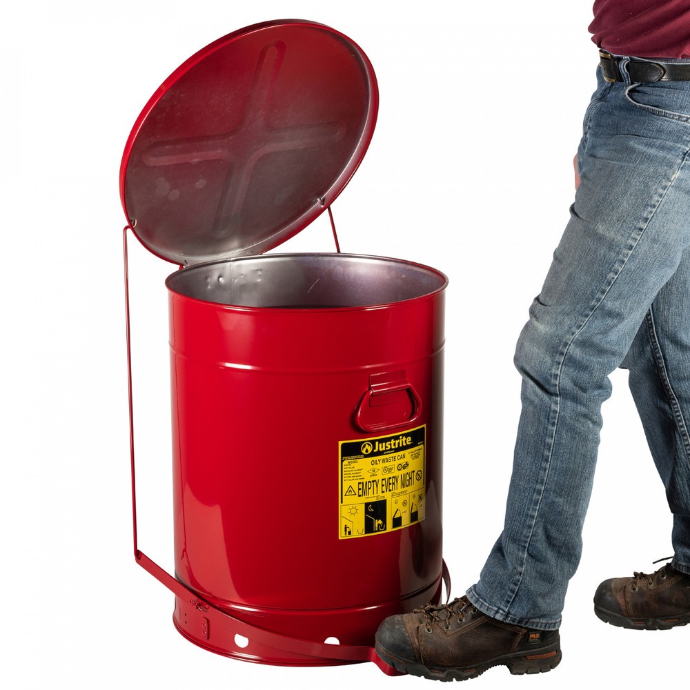 Número de imagen del producto 2: Justrite - Pedal para banco de trabajo (80 L), color rojo