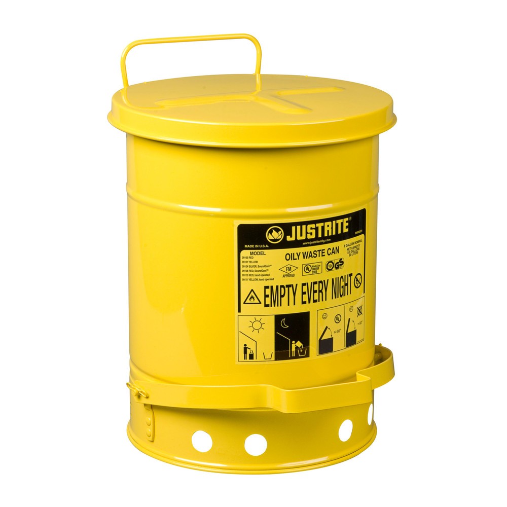 Número de imagen del producto 1: Justrite Workbench - Pedal de pie (20 L), color amarillo