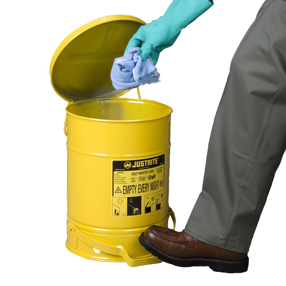 Número de imagen del producto 2: Justrite Workbench - Pedal de pie (20 L), color amarillo