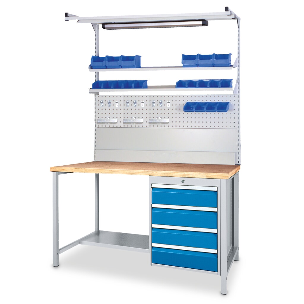 Kit completo Bedrunka+Hirth de banco de trabajo + estructura+ iluminación + cajas, CC 500 kg Imagen del producto: Kit completo Bedrunka+Hirth de banco de trabajo + estructura+ iluminación + cajas, CC 500 kg