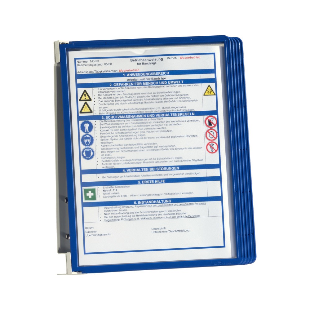 Número de imagen del producto 3: Kit completo de soporte de mesa Vario®, 5 portahojas transparentes, rojo