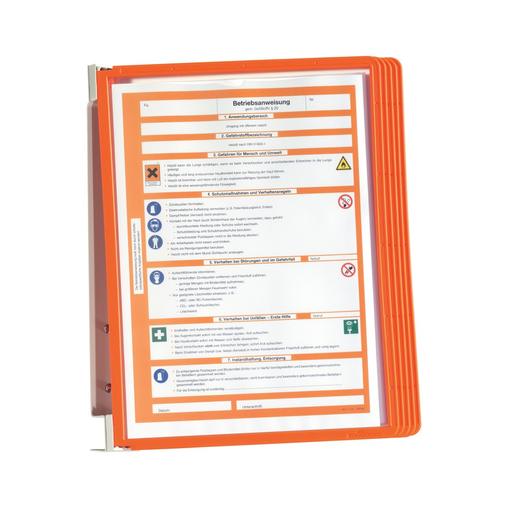 Número de imagen del producto 4: Kit completo de soporte de mesa Vario®, 5 portahojas transparentes, rojo