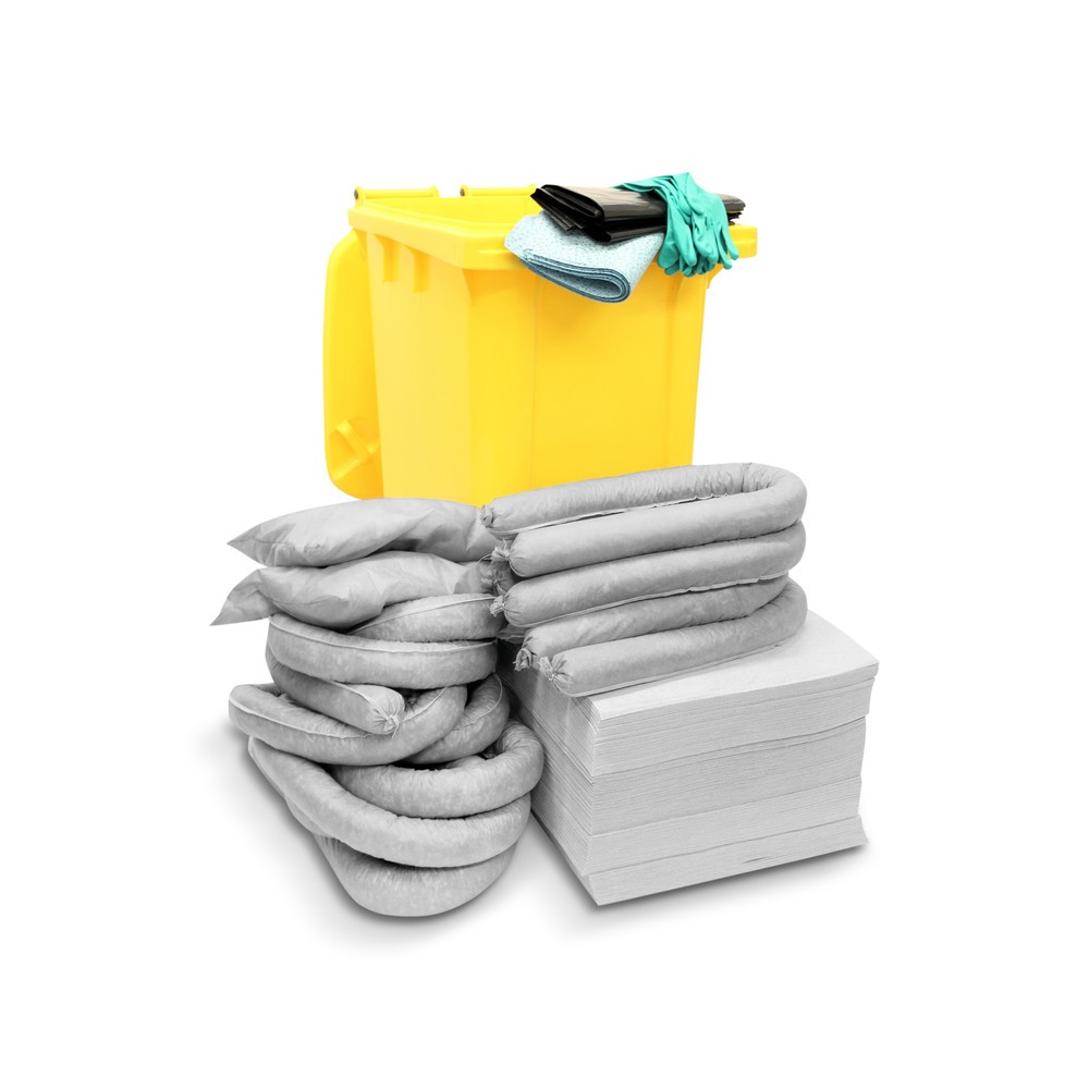 Imagen del producto: Kit de emergencia universal, rollo granero, capacidad 200 litros, color gris