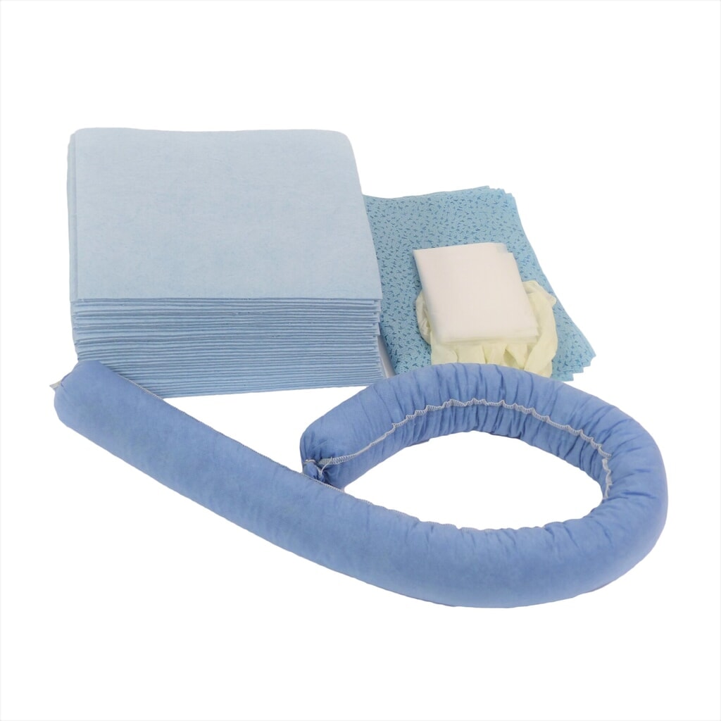 Kit de emergencia en bolsa de PVC, aceite, capacidad 20L, azul Número de imagen del producto 2: Kit de emergencia en bolsa de PVC, aceite, capacidad 20L, azul