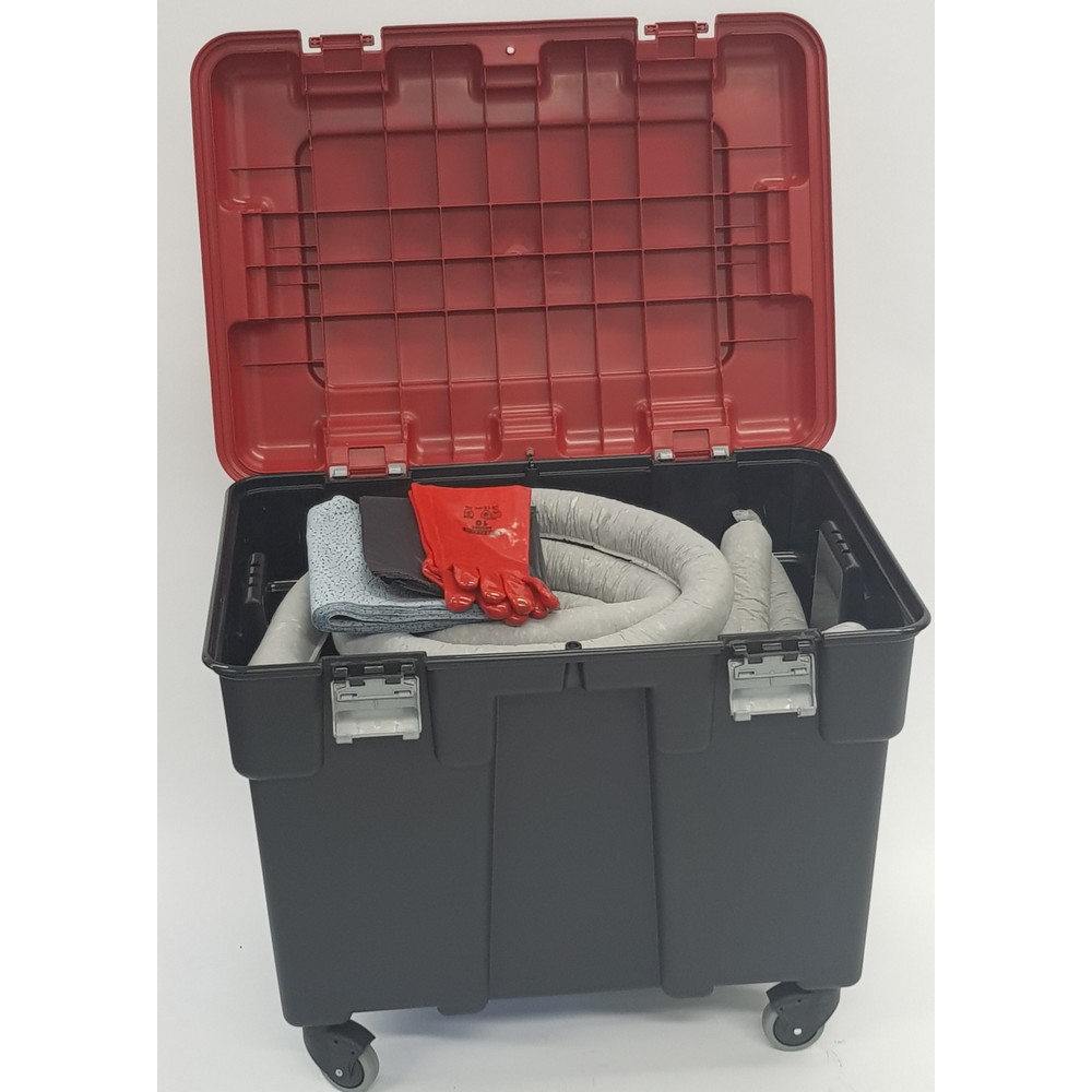 Imagen del producto: Kit de emergencia universal, cajas rollo, capacidad 150 litros, gris