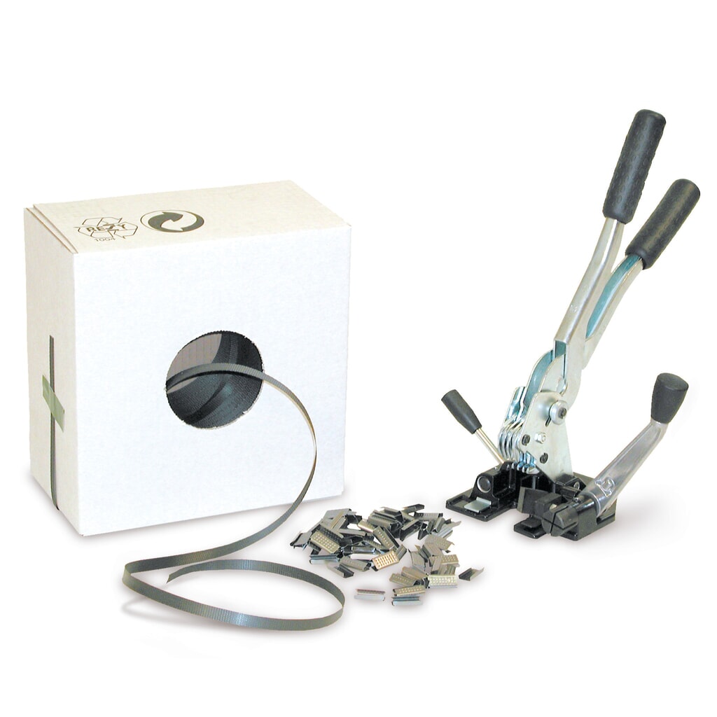 Kit de flejado estándar para flejes PP, para anchura de 13 mm Imagen del producto: Kit de flejado estándar para flejes PP, para anchura de 13 mm