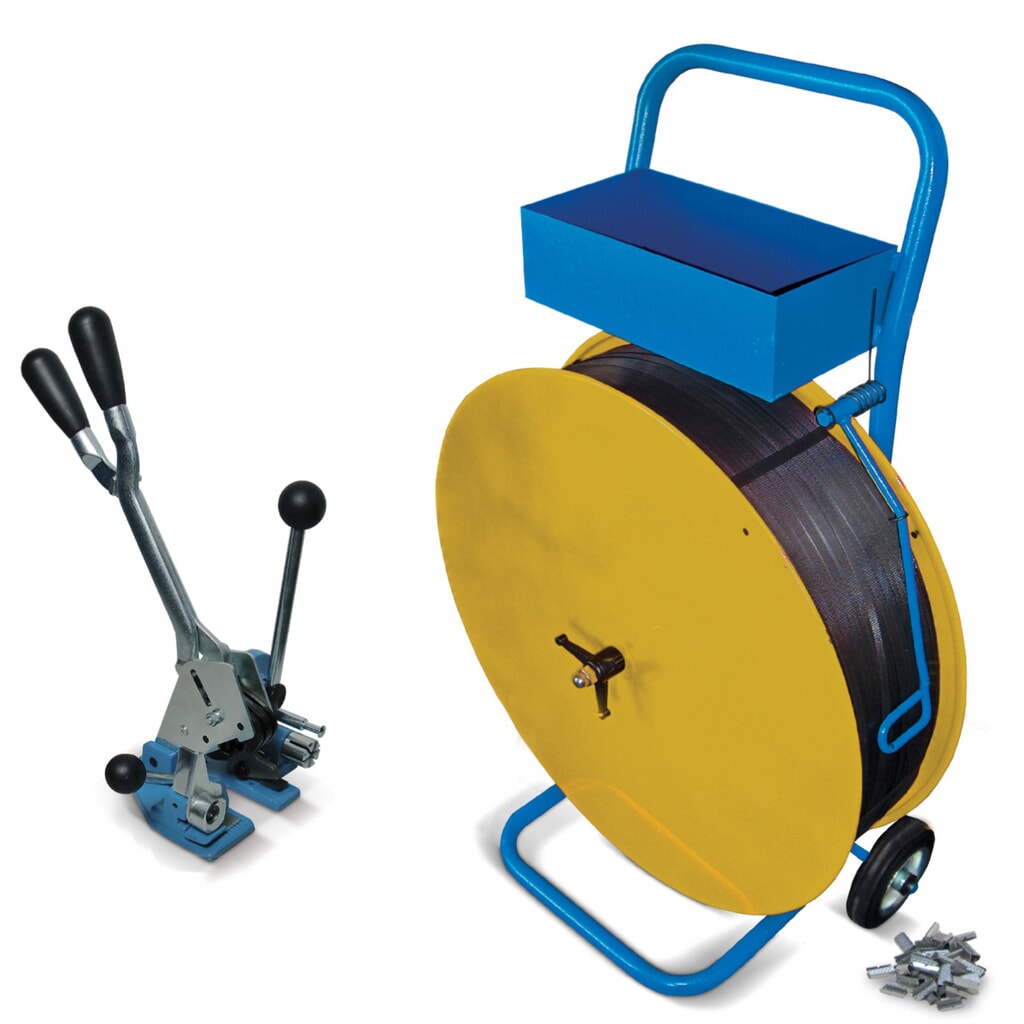 Kit de flejado Komfort para flejes PET y PP, para anchura de 13 mm Imagen del producto: Kit de flejado Komfort para flejes PET y PP, para anchura de 13 mm