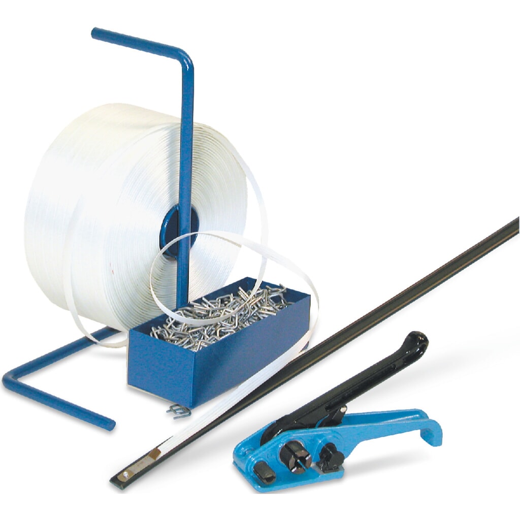 Kit de flejado Universal para flejes de PET, para anchura de 13 mm Imagen del producto: Kit de flejado Universal para flejes de PET, para anchura de 13 mm
