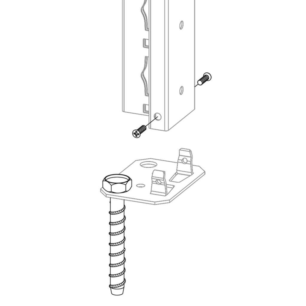 Imagen del producto: Kit de montaje en suelo para estanterías SCHULTE con sistema de encajado|sistema de ensamblajes