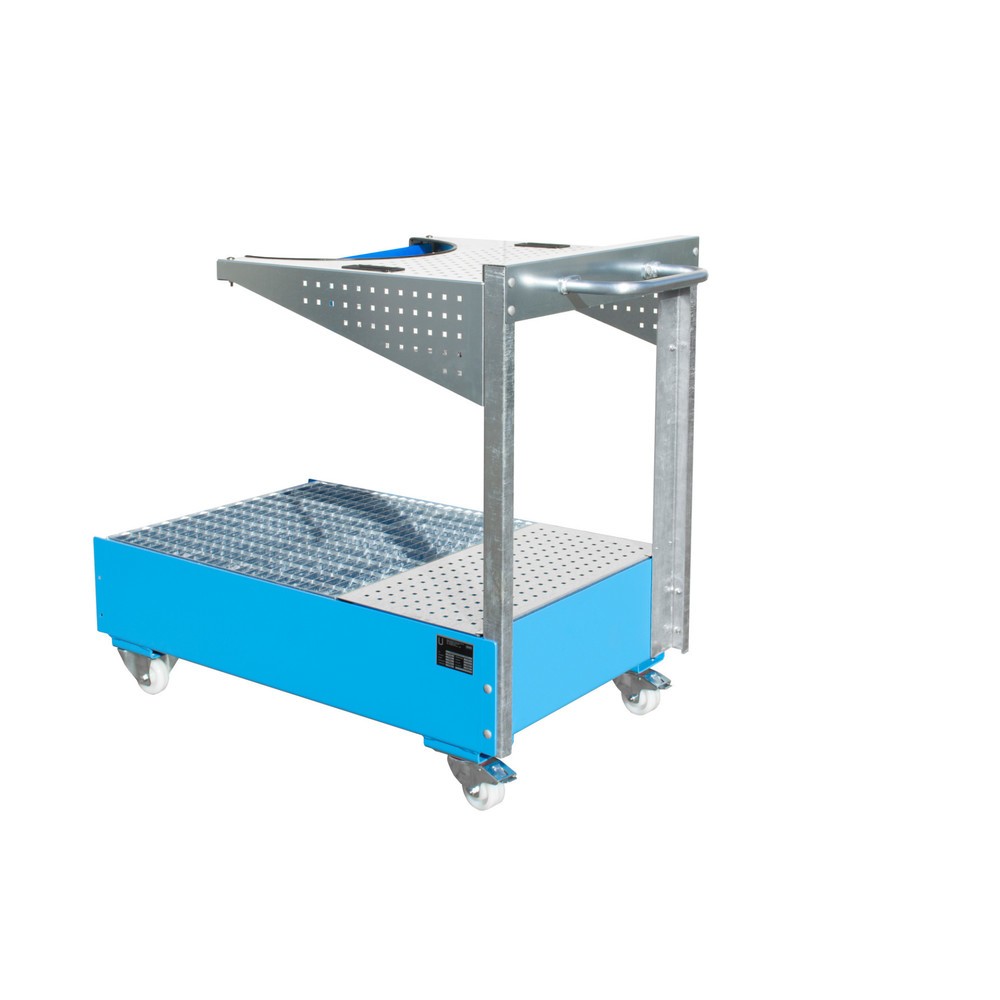 Número de imagen del producto 1: Lavabo móvil Catch LPW, inclusivo consola de chapa perforada y correa de sujeción, azul claro