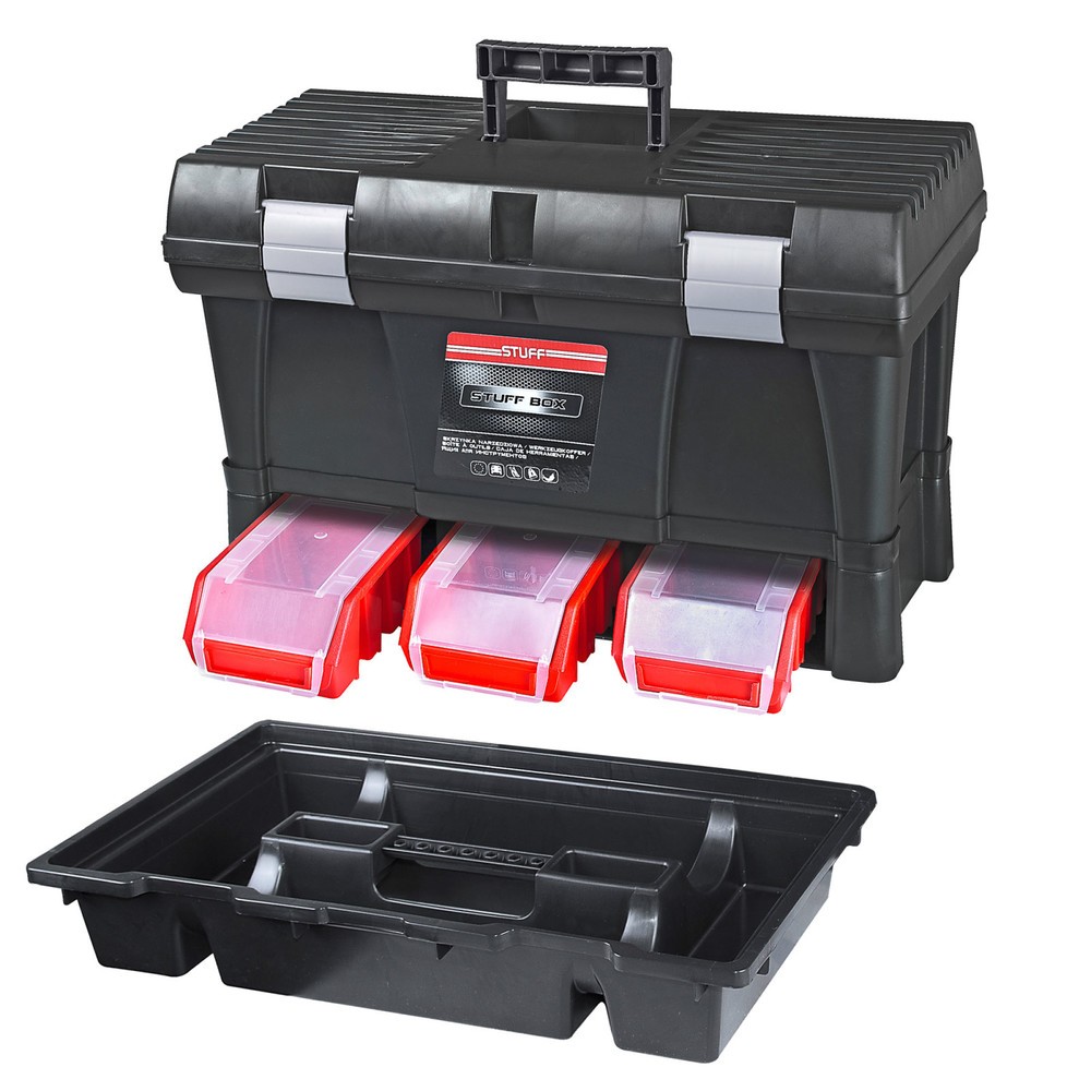 Imagen del producto: Maletín/caja de herramientas STUFF, con 3 cajas apilables, HxAxF 325 x 525 x 256