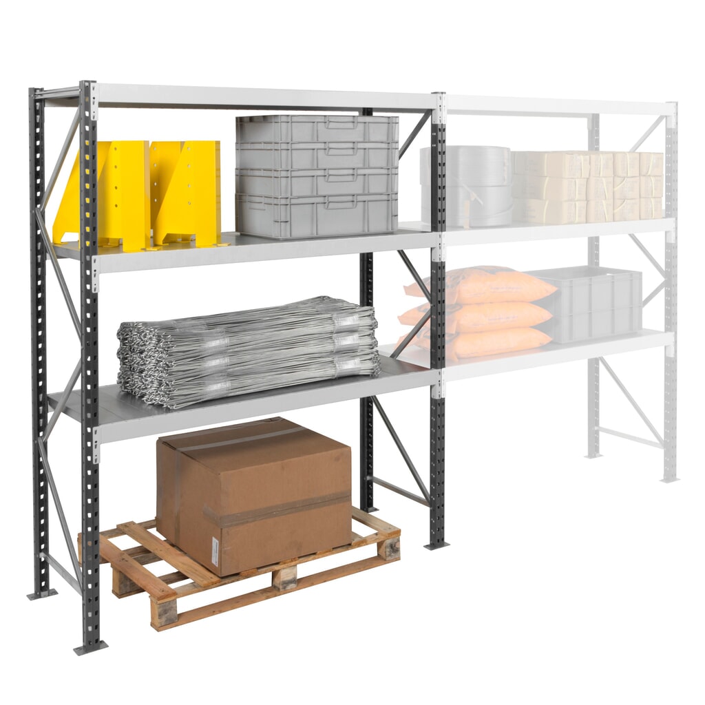 Estantería ancha ManOrga, con balda de paneles de acero, módulo adicional, carga por estante 880 kg, 2.500 x 1.800 x 600 mm (alto x ancho x fondo) Número de imagen del producto 5: Estantería ancha ManOrga, con balda de paneles de acero, módulo adicional, carga por estante 880 kg, 2.500 x 1.800 x 600 mm (alto x ancho x fondo)