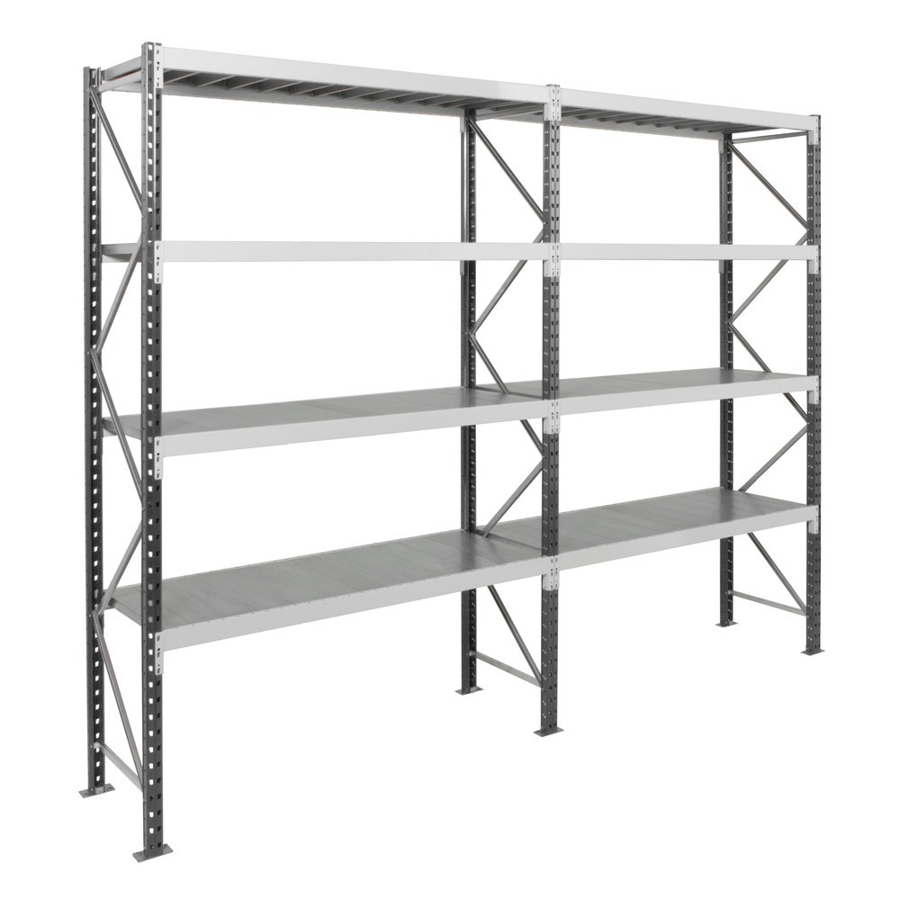 Número de imagen del producto 5: Estantería ancha ManOrga, con balda de paneles de acero, módulo adicional, carga por estante 740 kg, 3.000 x 2.700 x 1.000 mm (alto x ancho x fondo)