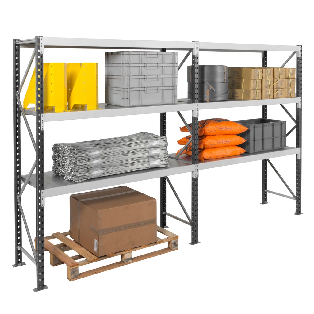 Número de imagen del producto 6: Estantería ancha ManOrga, con balda de paneles de acero, módulo inicial, carga por estante 880 kg, 2.500 x 1.800 x 600 mm (alto x ancho x fondo)