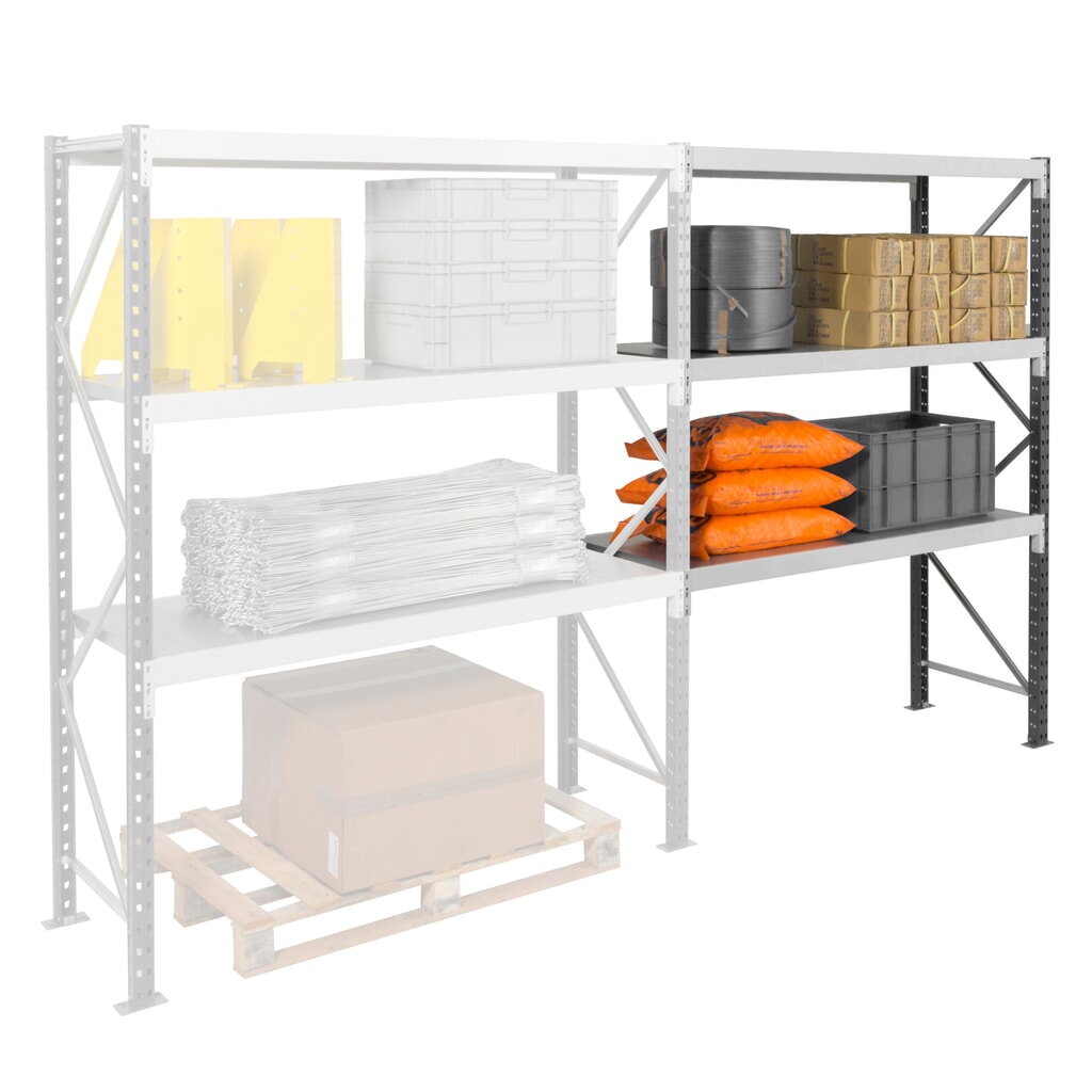 Estantería ancha ManOrga, con balda de paneles de acero, módulo inicial, carga por estante 880 kg, 2.500 x 1.800 x 600 mm (alto x ancho x fondo) Número de imagen del producto 7: Estantería ancha ManOrga, con balda de paneles de acero, módulo inicial, carga por estante 880 kg, 2.500 x 1.800 x 600 mm (alto x ancho x fondo)