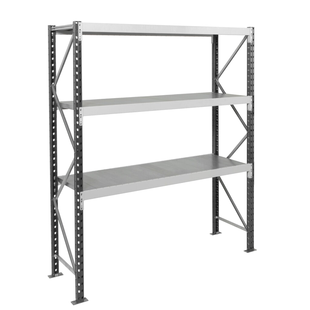 Número de imagen del producto 8: Estantería ancha ManOrga, con balda de paneles de acero, módulo inicial, carga por estante 880 kg, 2.500 x 1.800 x 600 mm (alto x ancho x fondo)