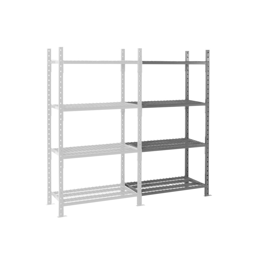 Imagen del producto: ManOrga Estantería de cargas pequeñas, módulo adicional, con baldas de rejilla, carga por estante 460 kg, ALxANxFO 2.000 x 1.260 x 500 mm