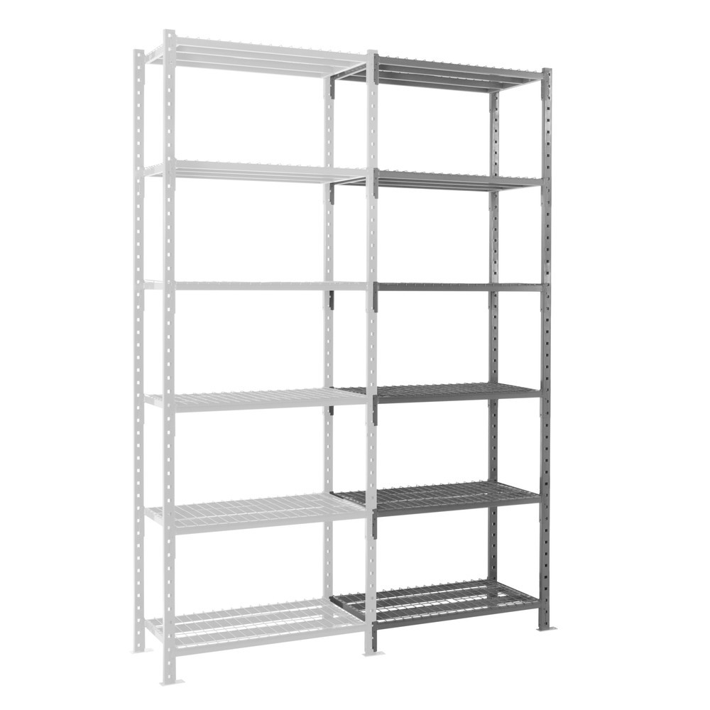 Número de imagen del producto 1: ManOrga Estantería de cargas pequeñas, módulo adicional, con baldas de rejilla, carga por estante 460 kg, ALxANxFO 3.000 x 1.260 x 500 mm