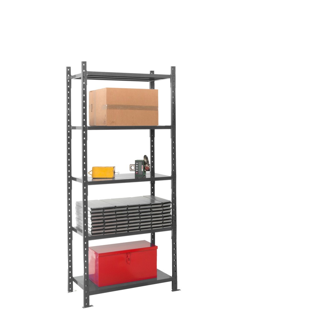 Número de imagen del producto 7: Estantería de cargas pequeñas ManOrga gris grafito con estantes de chapa de acero, carga por estante 460 kg, HxAxF 2.500 x 1.300 x 610 mm