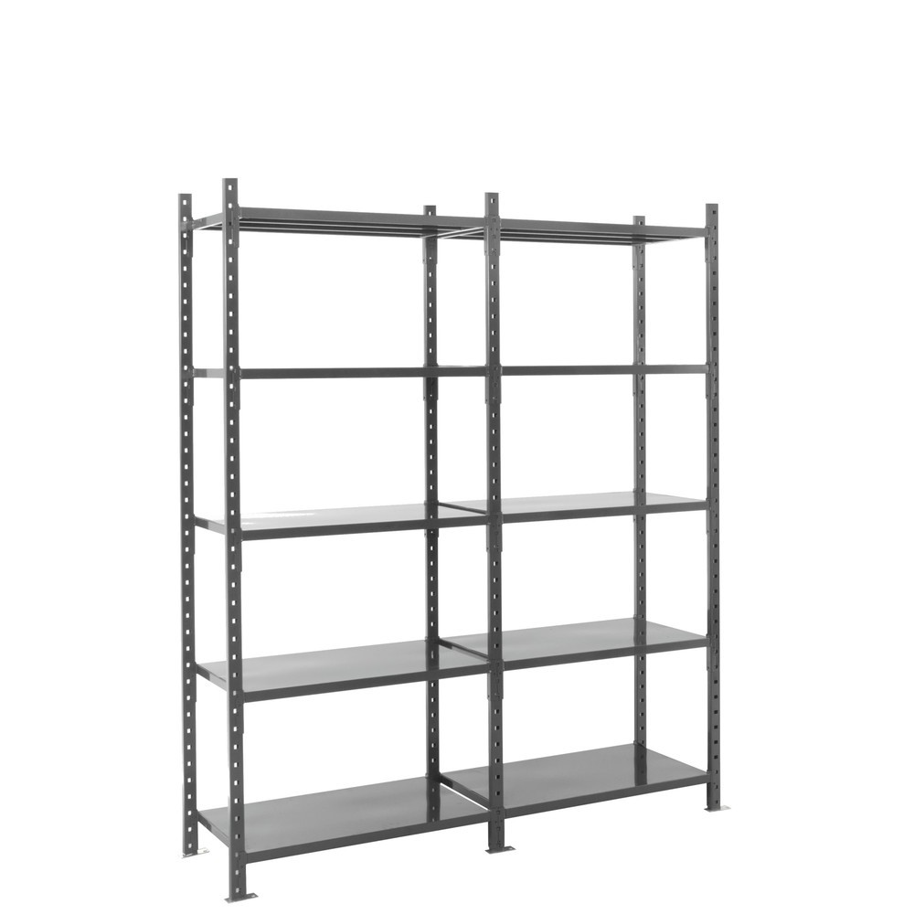 Número de imagen del producto 8: Estantería de cargas pequeñas ManOrga gris grafito con estantes de chapa de acero, carga por estante 460 kg, HxAxF 2.500 x 1.300 x 610 mm