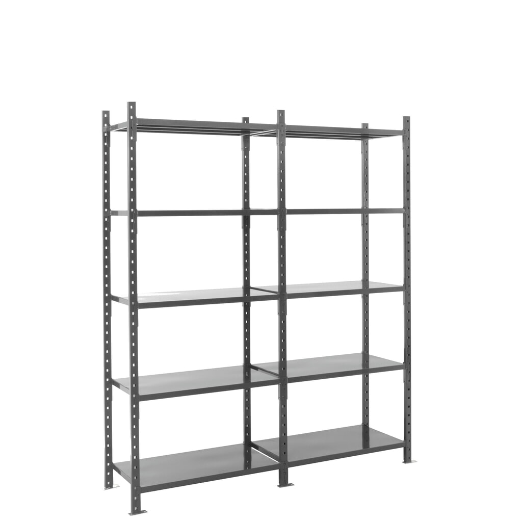 Número de imagen del producto 8: Estantería de cargas pequeñas ManOrga gris grafito con estantes de chapa de acero, carga por estante 460 kg, HxAxF 2.500 x 1.300 x 510 mm