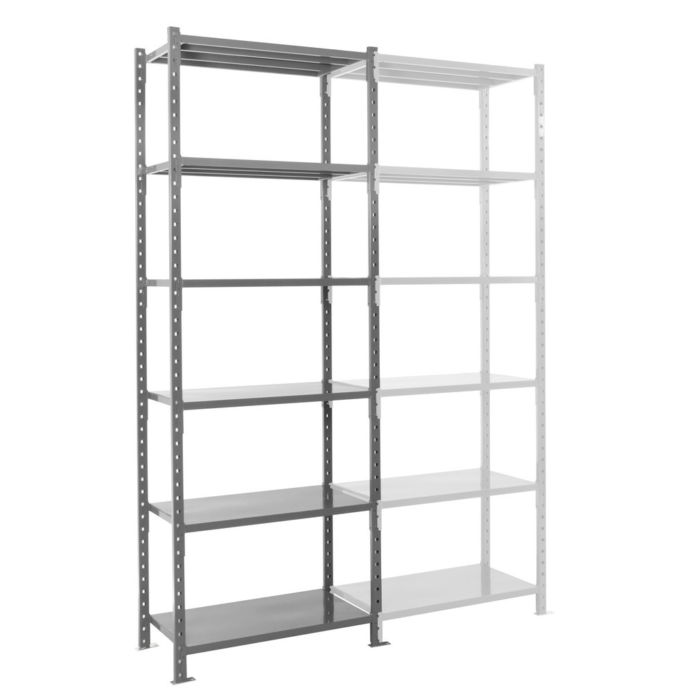 Número de imagen del producto 1: Estantería de cargas pequeñas ManOrga gris grafito con estantes de chapa de acero, carga por estante 500 kg, HxAxF 3.000 x 1.050 x 510 mm
