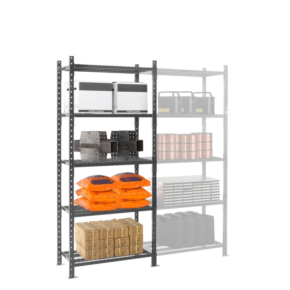 Número de imagen del producto 5: Estantería de cargas pequeñas ManOrga gris grafito con estantes de tubo de acero, carga por estante 500 kg, HxAxF 3.000 x 1.050 x 510 mm