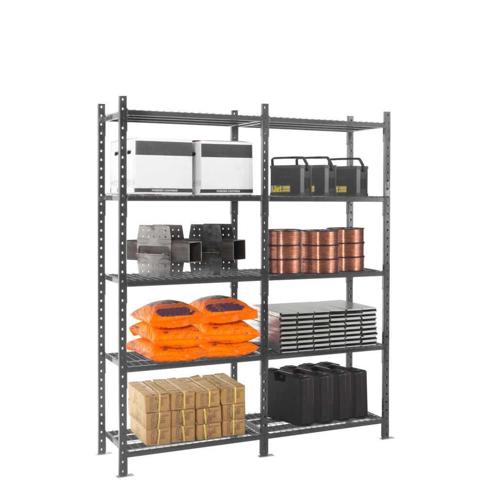 Número de imagen del producto 7: Estantería de cargas pequeñas ManOrga gris grafito con estantes de chapa de acero, carga por estante 460 kg, HxAxF 2.000 x 1.300 x 510 mm