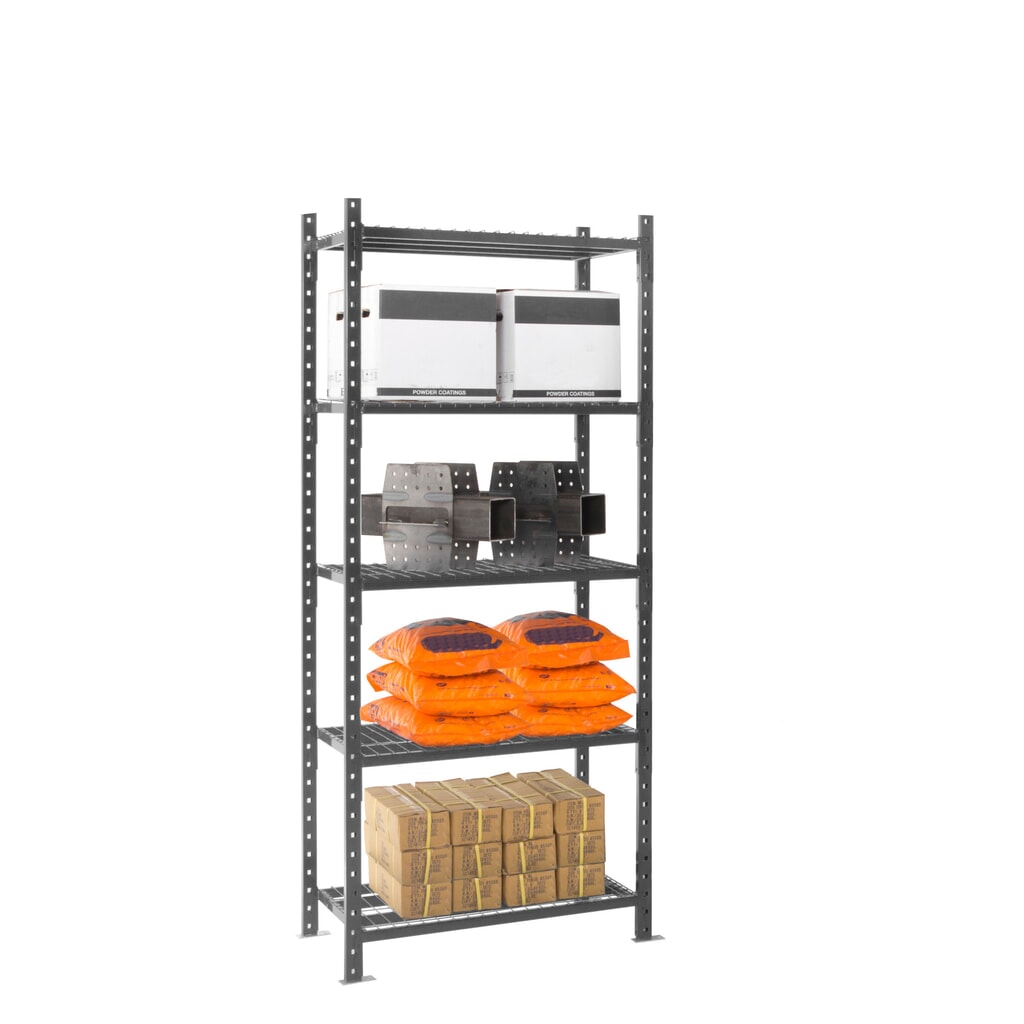 Número de imagen del producto 9: Estantería de cargas pequeñas ManOrga gris grafito con estantes de chapa de acero, carga por estante 460 kg, HxAxF 2.000 x 1.300 x 510 mm
