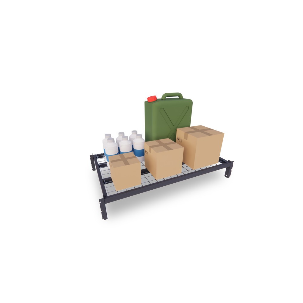 Número de imagen del producto 4: Estantería de cargas pequeñas ManOrga gris grafito con baldas de rejilla, carga por estante 500 kg, HxAxF 2.500 x 1.050 x 510 mm