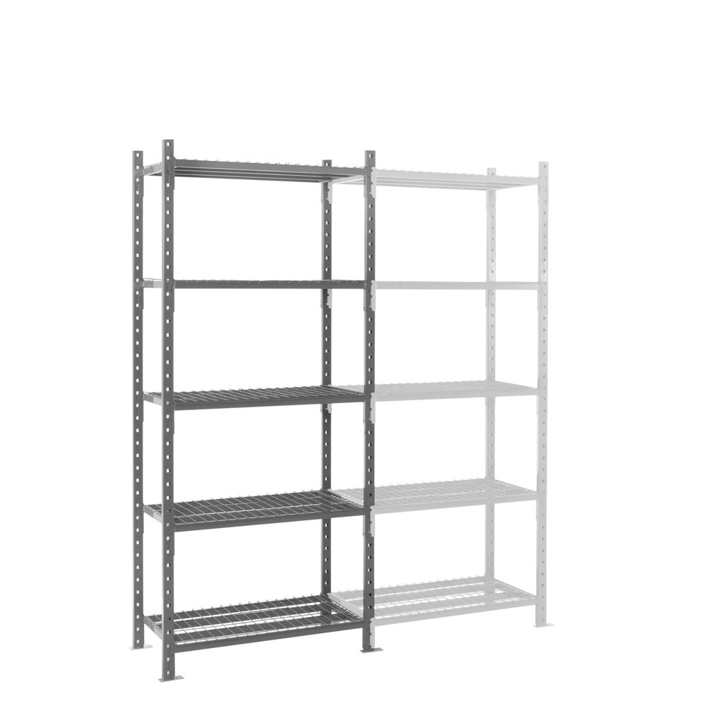 Número de imagen del producto 6: Estantería de cargas pequeñas ManOrga gris grafito con baldas de rejilla, carga por estante 500 kg, HxAxF 2.500 x 1.050 x 510 mm