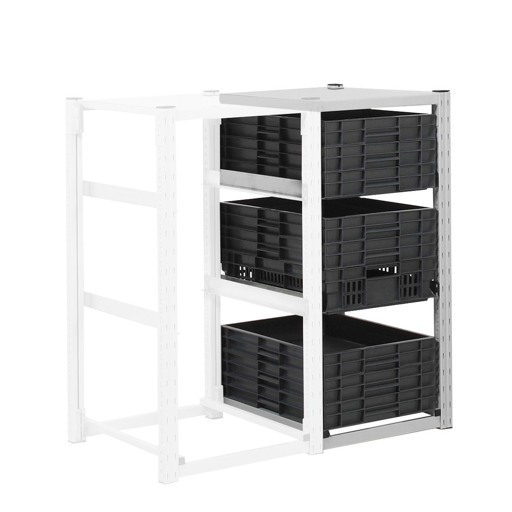 Número de imagen del producto 2: ManOrga Estantería de contenedores para cajas apilables Eurobox, módulo adicional, ALxANxFO 1.000 x 407 x 600 mm
