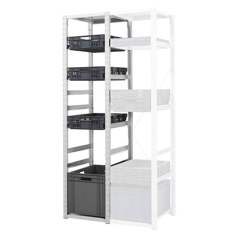 Número de imagen del producto 2: ManOrga Estantería de contenedores para cajas apilables Eurobox, módulo inicial, ALxANxFO 2.000 x 307 x 400 mm