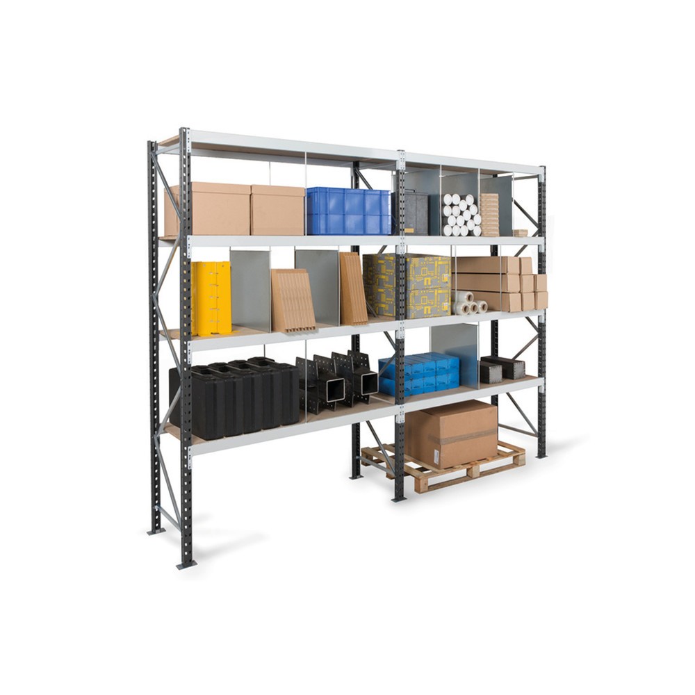 Número de imagen del producto 4: Paquete completo de estantería ancha ManOrga, con tableros de aglomerado, 2.000 x 4.000 x 800 mm (alto x ancho x fondo)