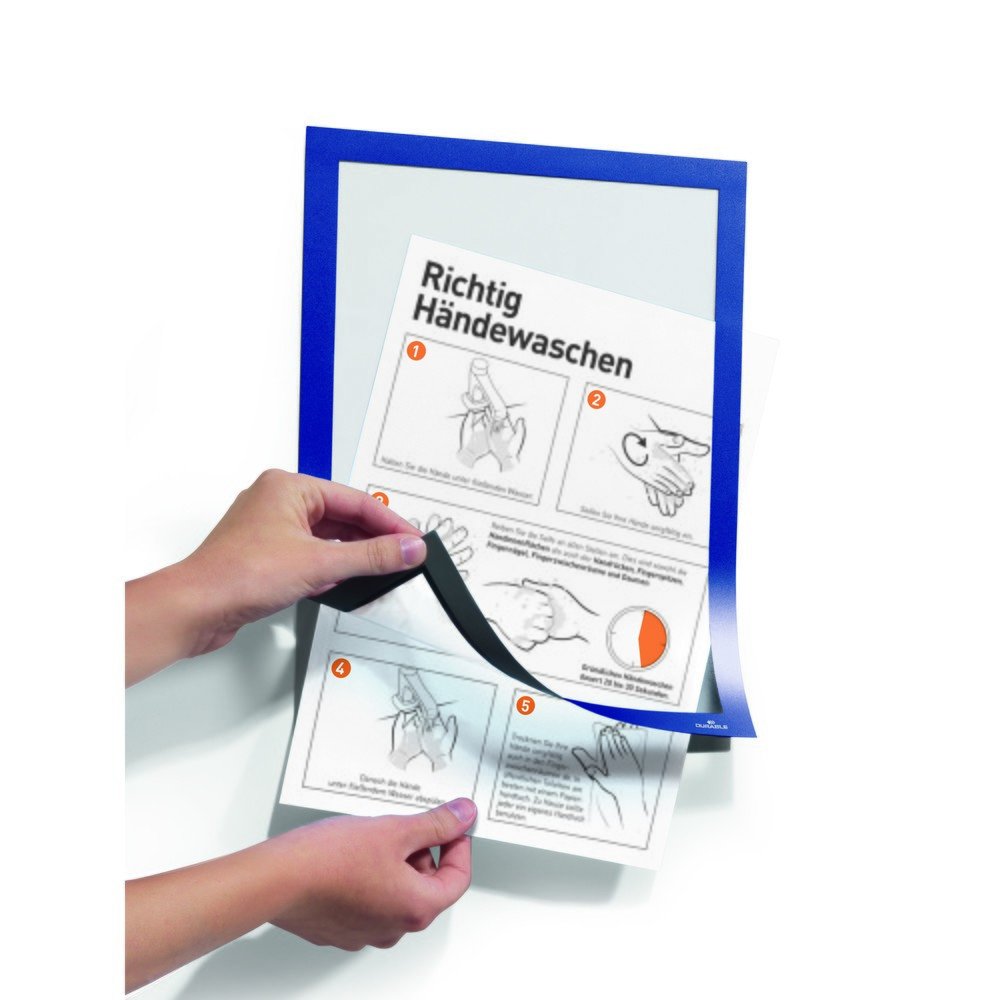 Número de imagen del producto 8: Marco informativo DURABLE DURAFRAME®, autoadhesivo, DIN A4, azul oscuro