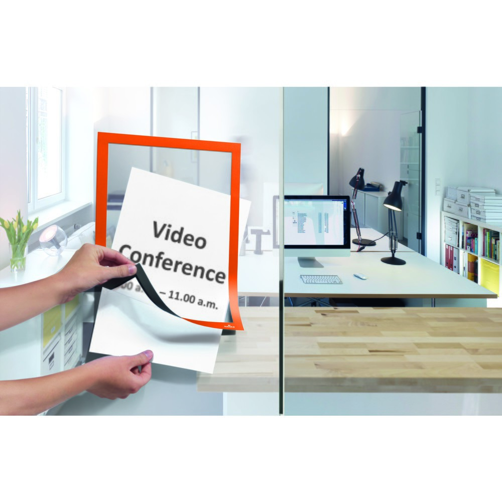 Número de imagen del producto 11: Marco informativo DURABLE DURAFRAME®, autoadhesivo, DIN A4, naranja