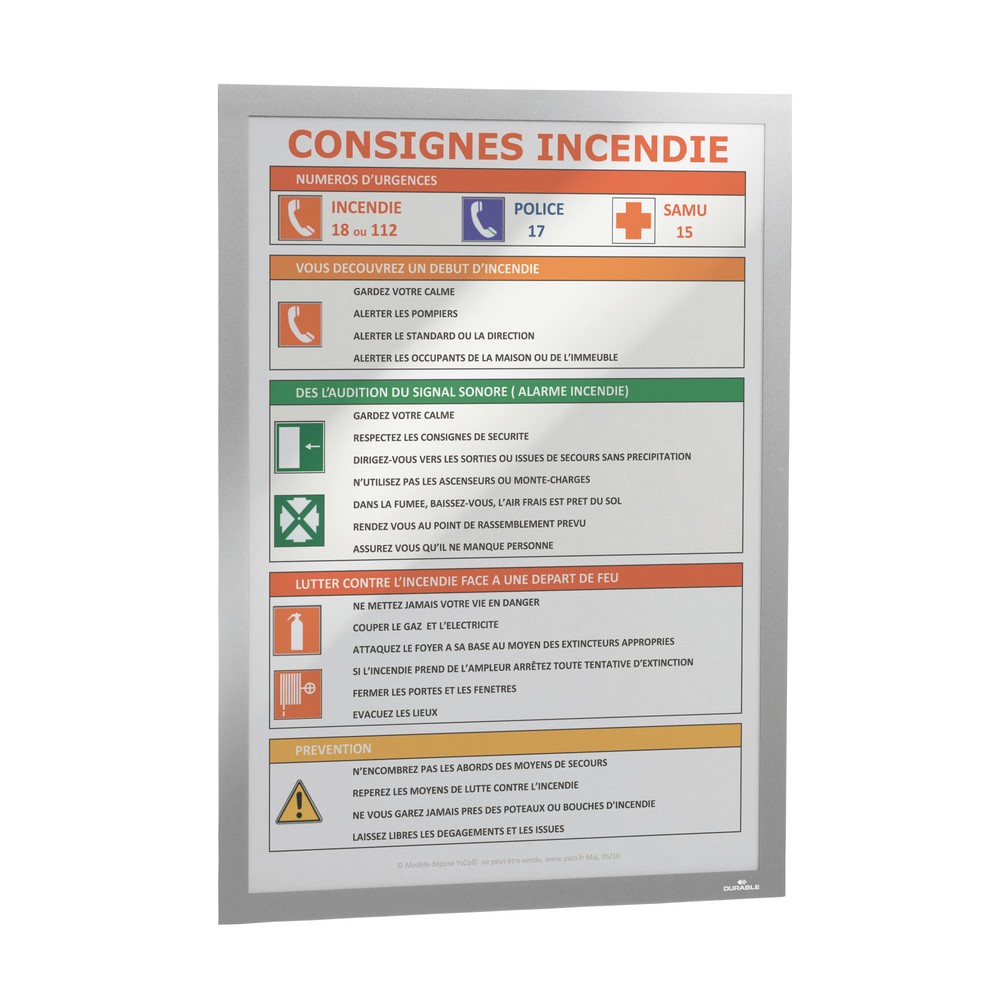 Número de imagen del producto 7: Marco informativo DURABLE DURAFRAME®, autoadhesivo, DIN A3, plata metalizada