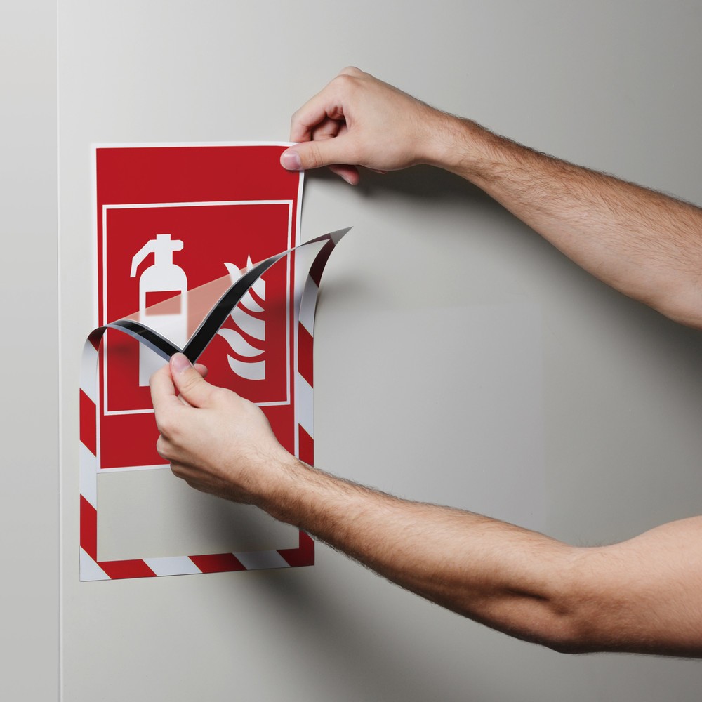 Número de imagen del producto 3: Marco magnético DURABLE DURAFRAME® Security, DIN A4, rojo/blanco