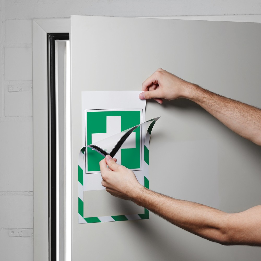 Número de imagen del producto 3: Marco magnético DURABLE DURAFRAME® Security, DIN A4, verde/blanco