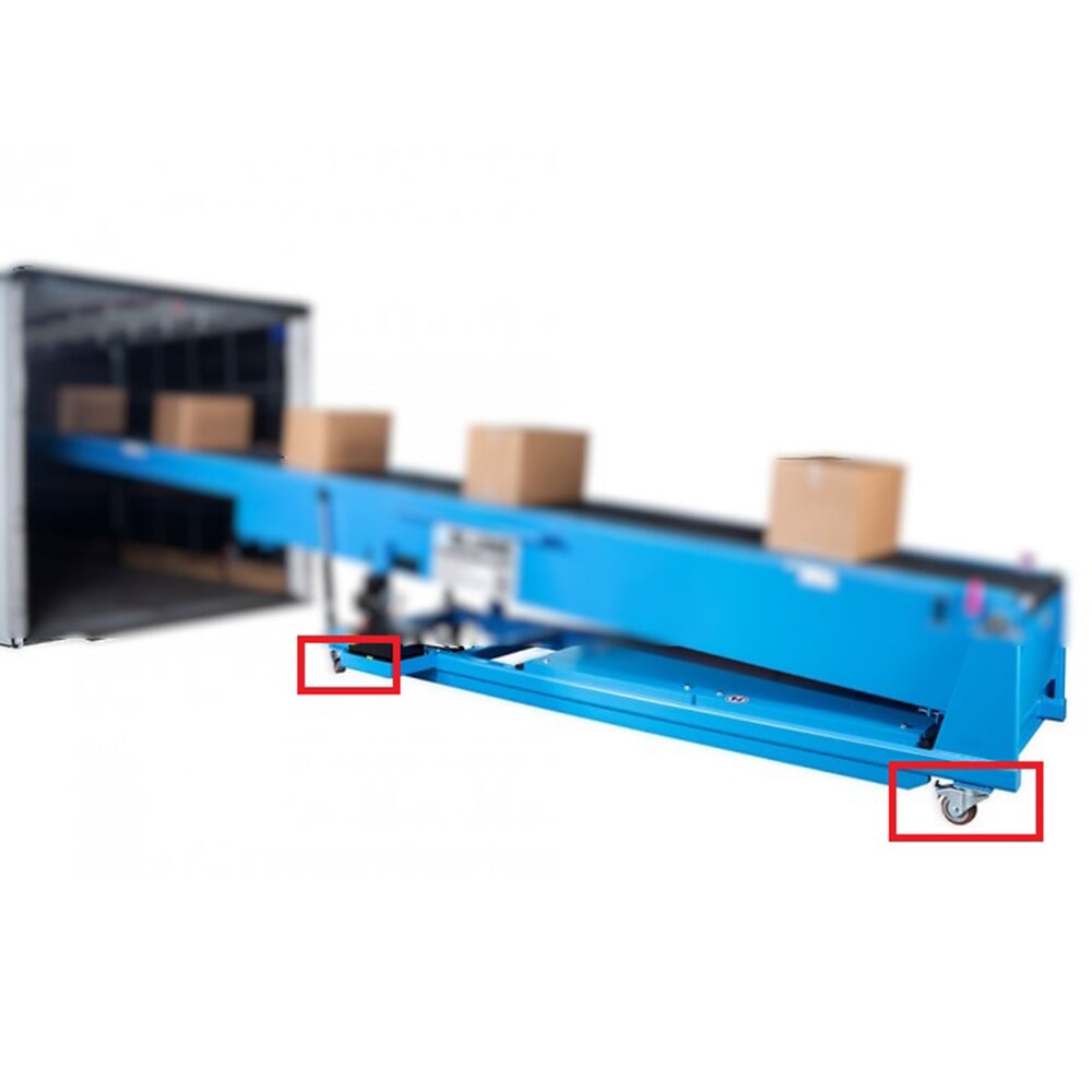 Coste adicional por chasis de arrastre con ruedas giratorias con bloqueo incluido para cinta transportadora telescópica BLUME tipo WFT de 3 etapas hasta un máximo de 12m Imagen del producto: Coste adicional por chasis de arrastre con ruedas giratorias con bloqueo incluido para cinta transportadora telescópica BLUME tipo WFT de 3 etapas hasta un máximo de 12m
