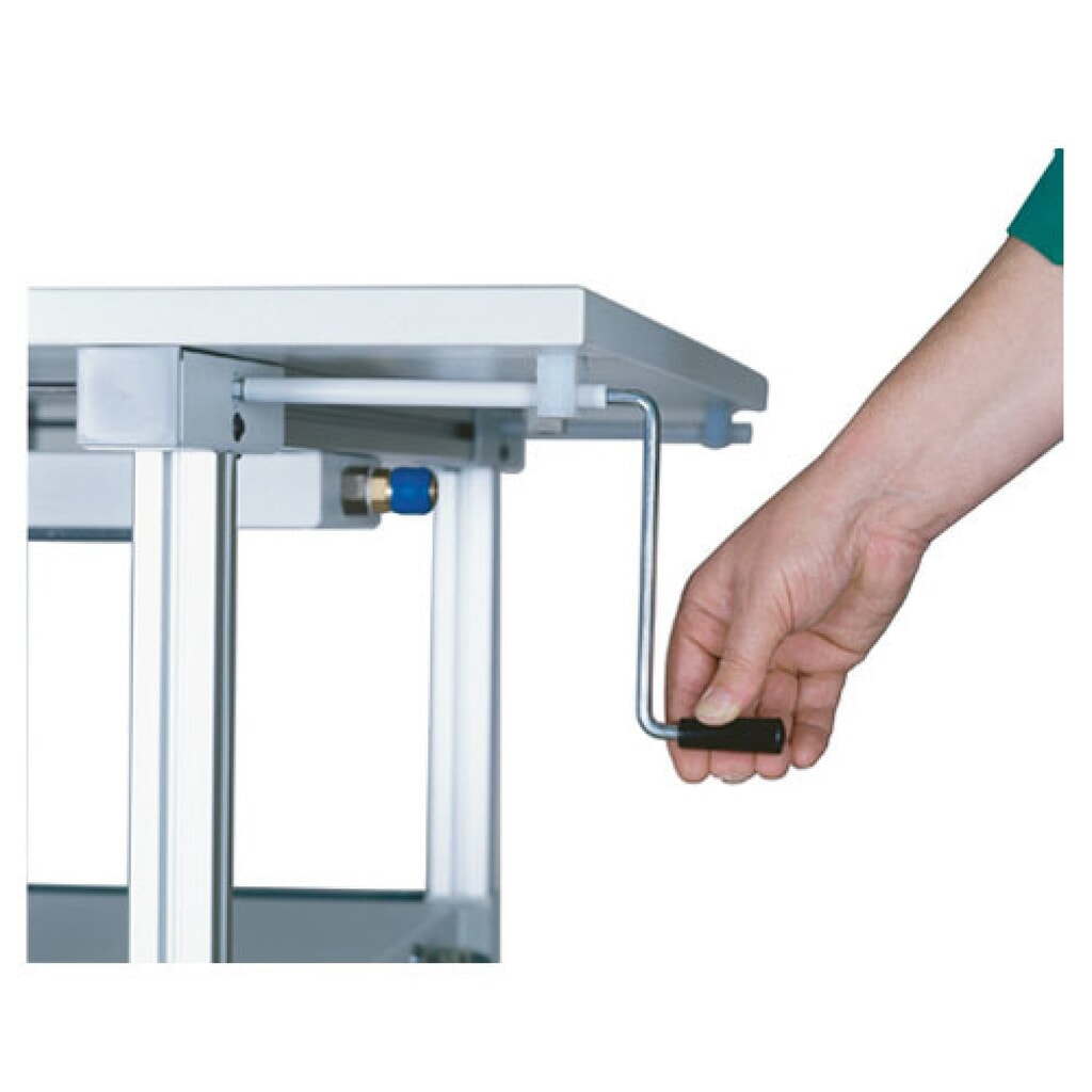 Número de imagen del producto 2: Mesa básica para sistema de puestos de trabajo Bedrunka+Hirth, ajuste de altura con manivela, azul cobalto