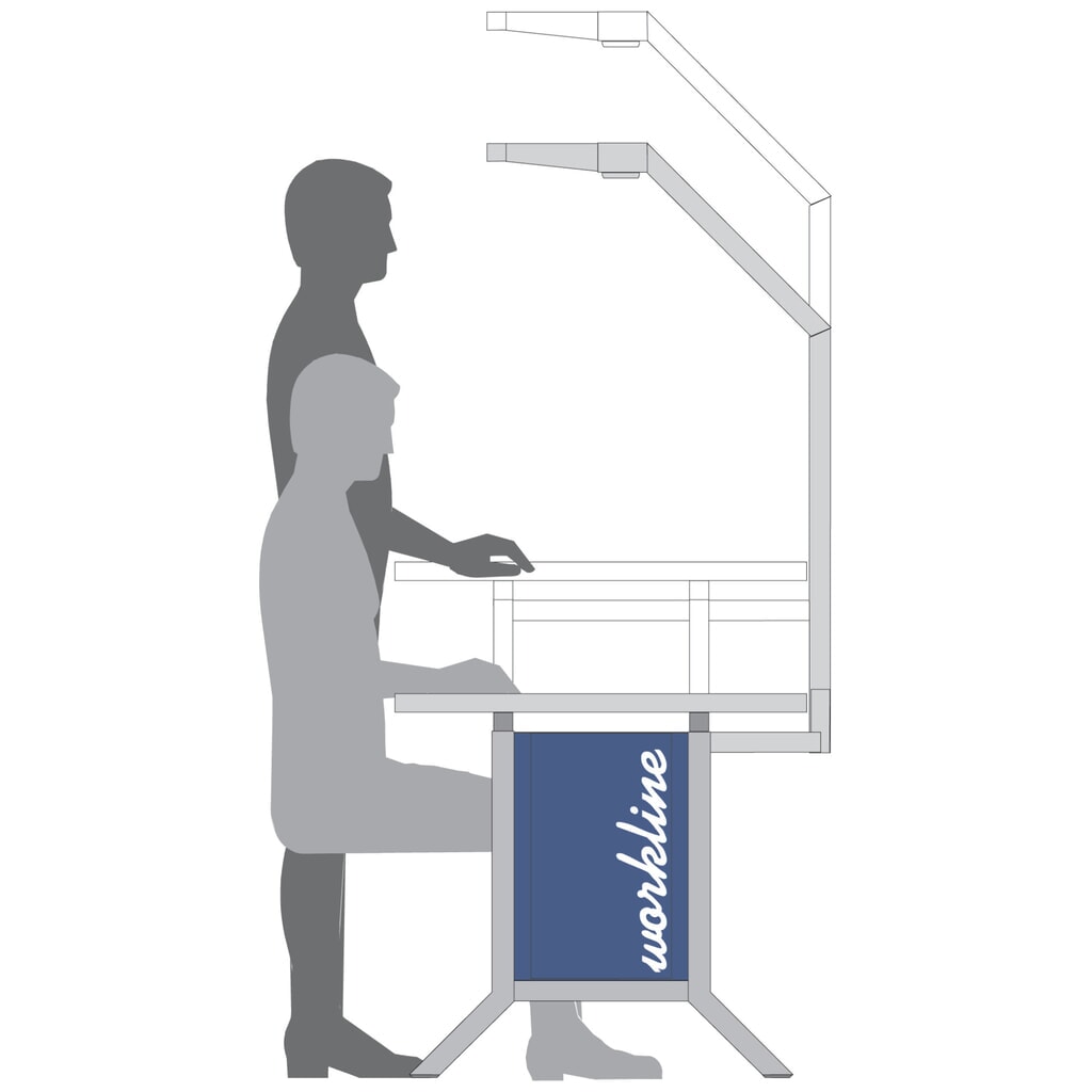 Número de imagen del producto 3: Mesa básica para sistema de puestos de trabajo Bedrunka+Hirth, ajuste de altura con manivela, azul cobalto