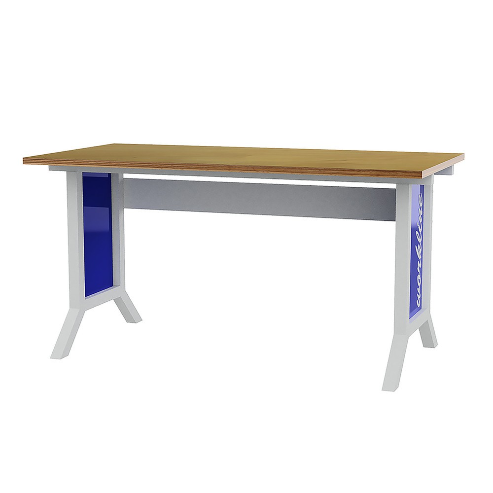 Imagen del producto: Mesa básica para sistema de puestos de trabajo Bedrunka+Hirth, ajuste de altura eléctrico, azul genciana