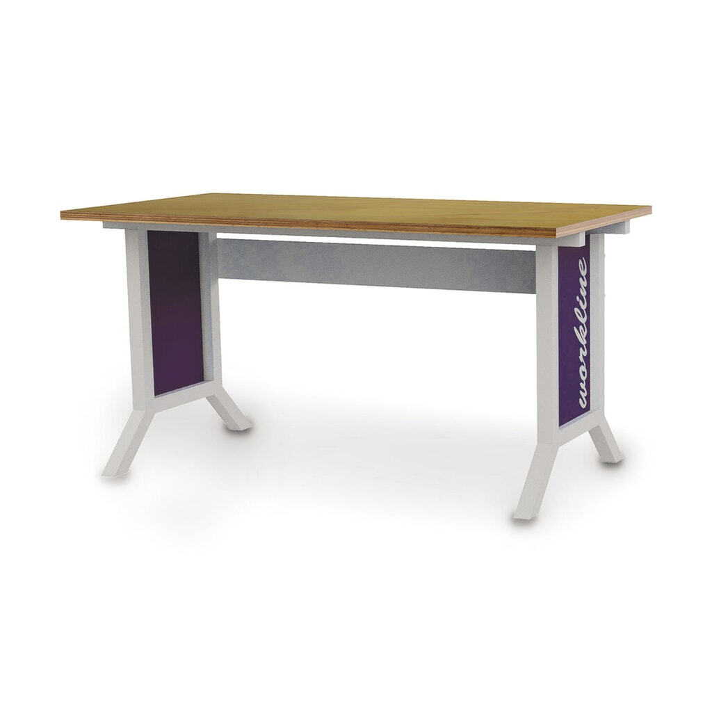 Número de imagen del producto 1: Mesa básica para sistema de puestos de trabajo Bedrunka+Hirth, ajuste de altura con manivela, azul cobalto