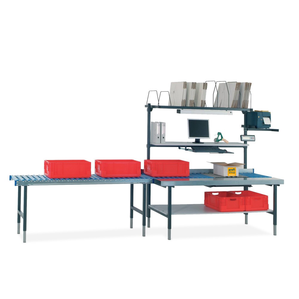Número de imagen del producto 2: Mesa con rodillos con superficie de trabajo y báscula para el sistema de mesa de embalaje Rocholz
