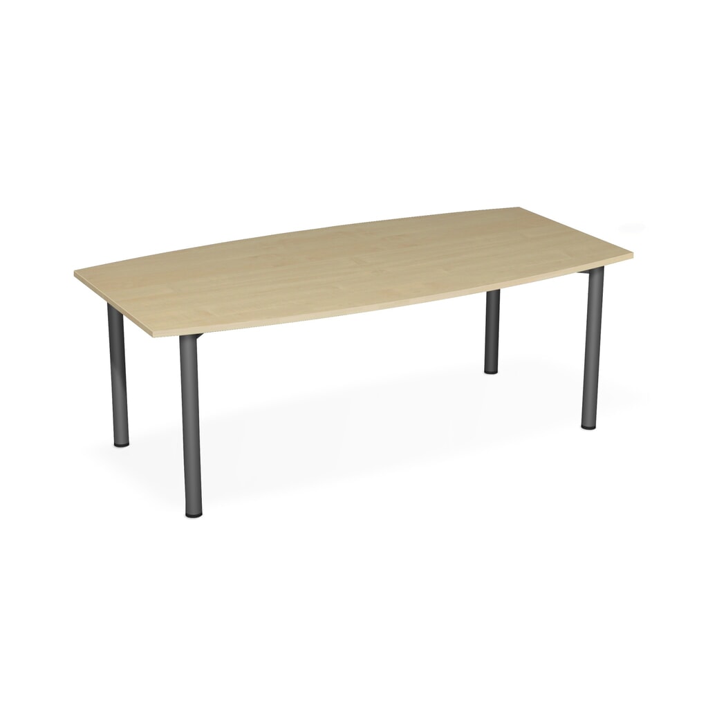 Imagen del producto: Mesa de conferencias en forma de barril de arce/antracita, ancho x 2.000 x 800/1200 mm