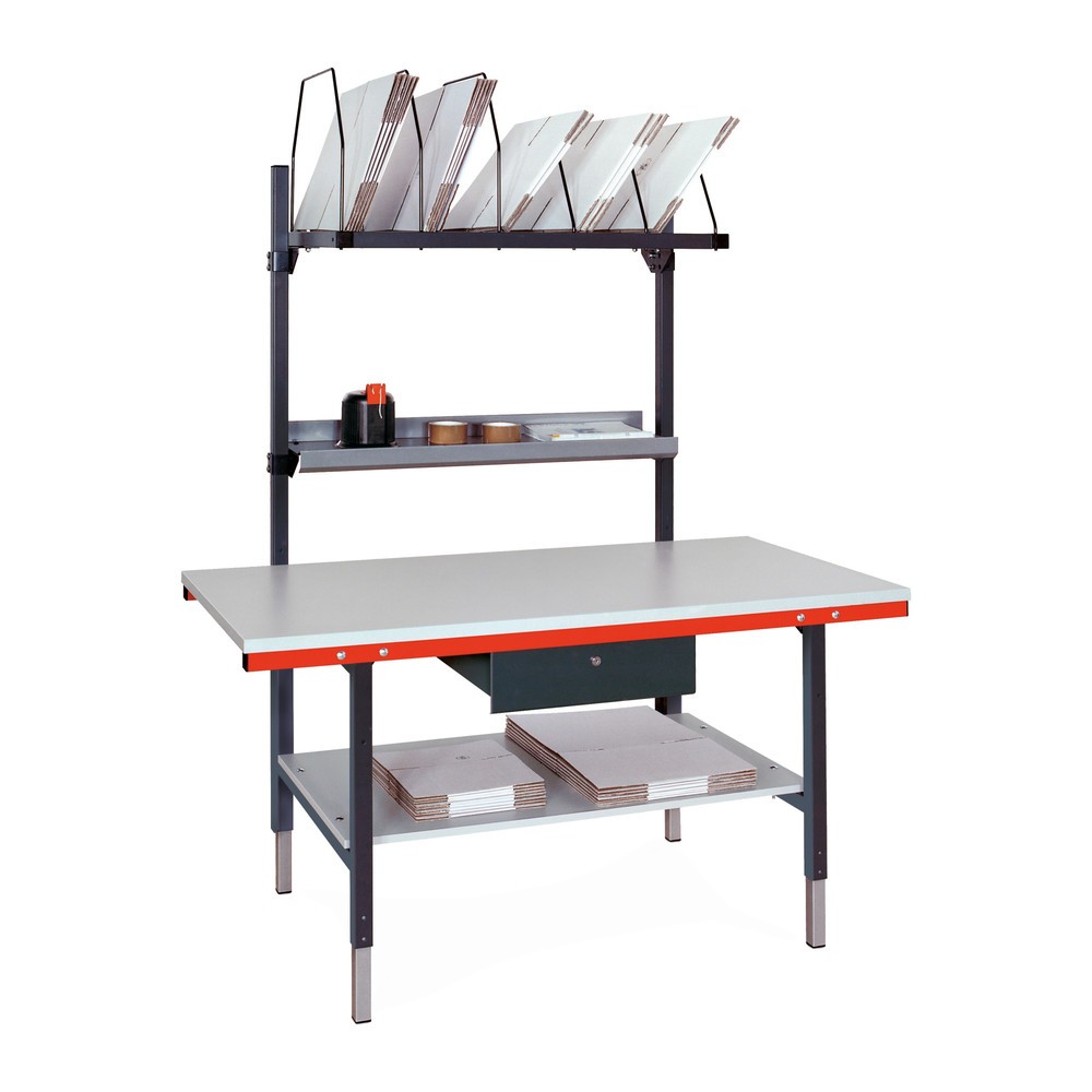 Imagen del producto: Mesa de embalaje completa Rocholz con cajón, HxAxF 690-960 x 1600 x 800 mm