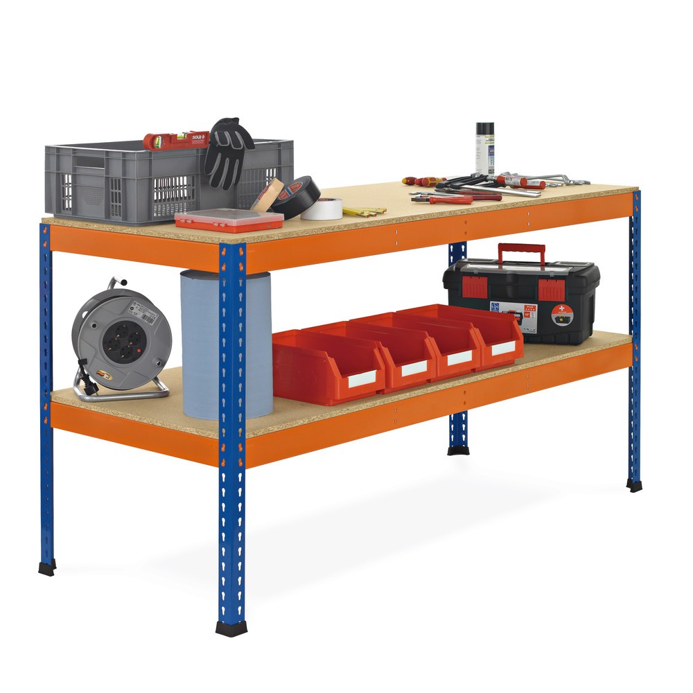 Imagen del producto: Mesa de taller SCHULTE con 2 tableros de aglomerado, Al x An x F: 990 x 1.841 x 773 mm